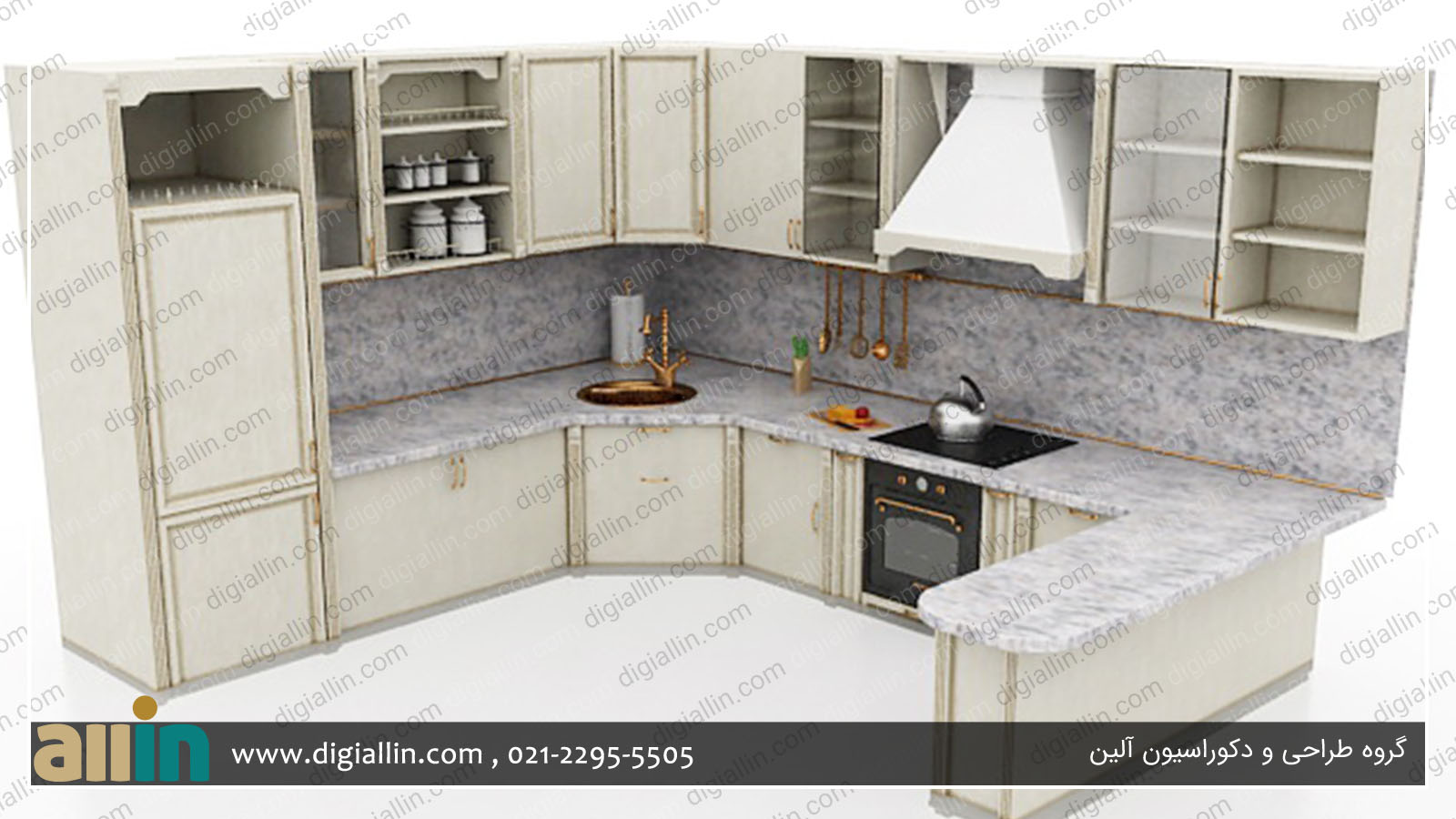 طراحی نهایی کابینت آشپزخانه